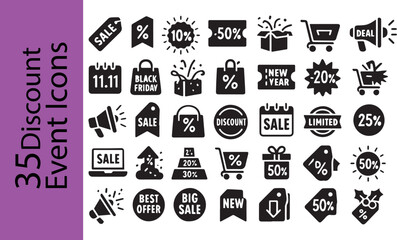 Discount and Event Icon Set