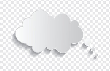 White Cloud Thought Bubble Blank Vector Design