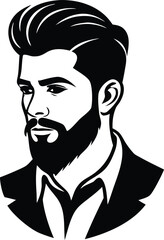 Vector art of stylish man with a modern hairstyle for barbershop