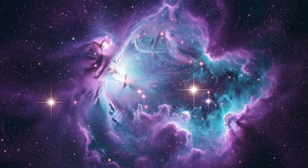 Celestial Tapestry: A mesmerizing swirl of cosmic gas and dust forms a vibrant nebula, showcasing the awe-inspiring beauty of the universe.