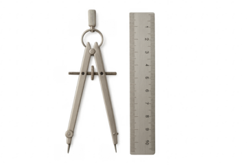 Drawing compass and ruler for geometry and drafting