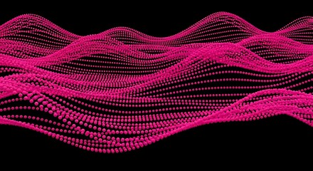 Pink Wave Particle Abstract Background.