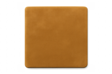 Mustard suede textile square with rounded corners