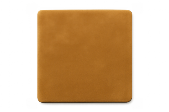 Mustard suede textile square with rounded corners