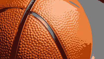 Obraz premium Close-up view of an orange basketball, showing the texture and black lines