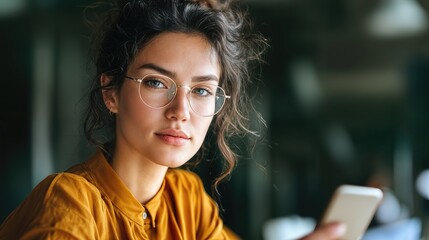 Dynamic Young Hispanic Professional Focusing on Mobile Device, Representing Business Efficiency and Progress, Ideal for Corporate Presentations and Websites.