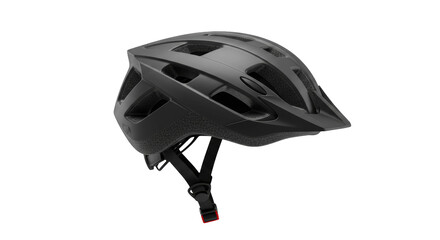 Modern Black Bicycle Helmet with Illuminated Red Safety Light