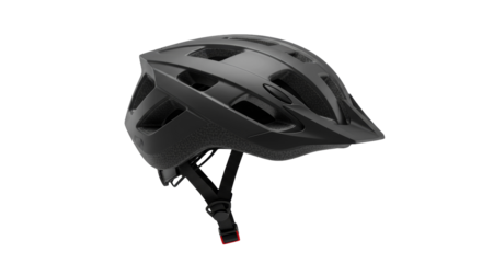 Modern Black Bicycle Helmet with Illuminated Red Safety Light