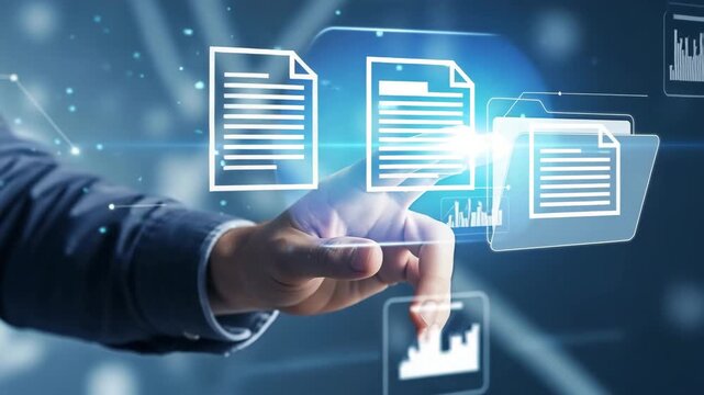 Document management with touch-controlled digital folder access