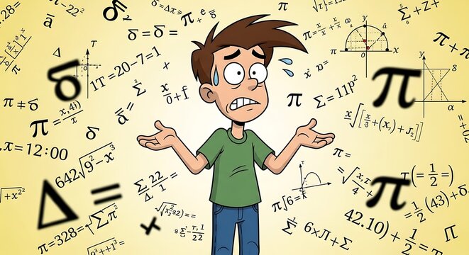 Confused Student with Math Overload.