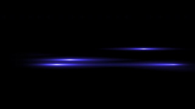 Mystic Light Path: Blue-Violet Streaks Travel from Right to Left on a Transparent Background