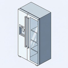 Modern French Door Refrigerator.