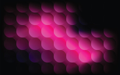 Abstract array of spheres with magenta heart shape pattern vector illustration illustration