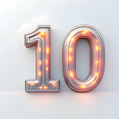 Number 100 3d rendered image with transparent background vector illustration