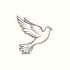 One continuous line drawing of flying up dove bird symbol of peace and freedom in simple linear