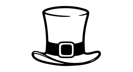 Classic top hat with a buckle in black and white design  