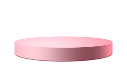 Minimal pink 3D cylinder podium in vector render, modern abstract platform, pedestal, stand or stage, product display showcase and cosmetic beauty fashion mockups presentation and web banner scenes.
