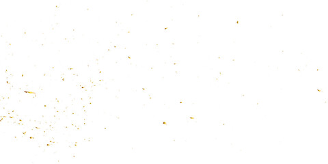 Abstract luxury golden confetti glitter and dust falling down on transparent background. Shiny glittering dust background. Vector illustration.	