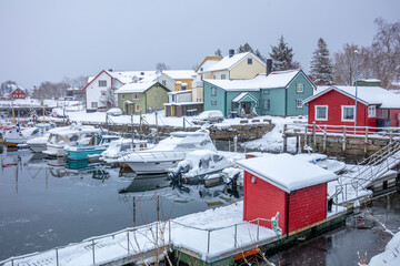 First Snow at the Lofoten Marina