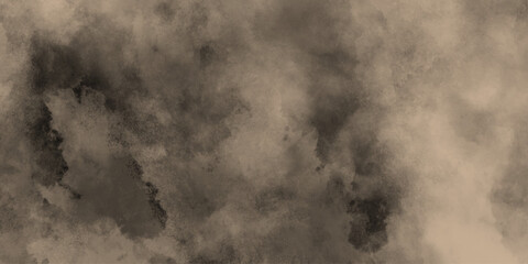 Watercolor background of coffee bombs or dust particles,Yellow fog and mist effect on black background. Pastel pink watercolor background, cloudy stains used as wallpaper, cover, presentation design .