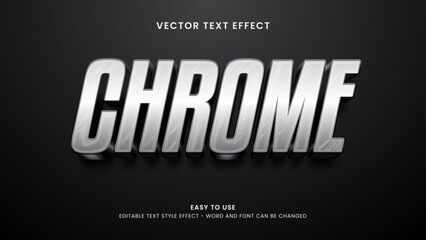 chrome editable text effect 3d