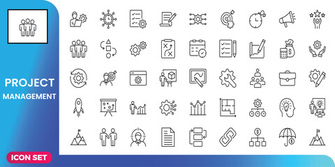 Project Management Line Icons A Versatile Vector Set for Your Business & Creative Projects | Icon Collection for Presentations & UI Design