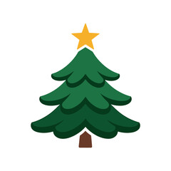Christmas tree Icon on White Background Vector Art Illustration on white background.