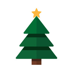 Christmas tree Icon on White Background Vector Art Illustration on white background.