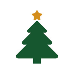 Christmas tree Icon on White Background Vector Art Illustration on white background.