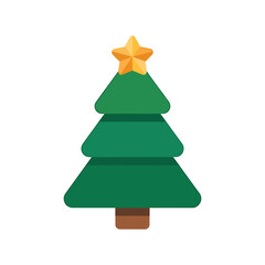 Christmas tree Icon on White Background Vector Art Illustration on white background.