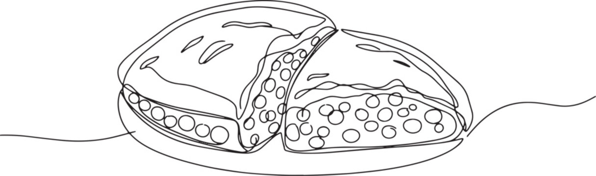 Elegant One-Line Drawing of Traditional Chilean Pastel de Choclo