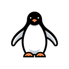 Penguin Icon on White Background Vector Art Illustration on white background.
