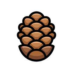 Pine cone Icon on White Background Vector Art Illustration on white background.