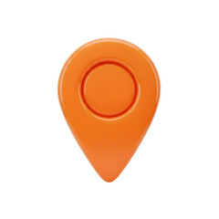 Orange Location Pin Icon Isolated