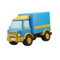 Cartoon Delivery Truck with Transparent Background