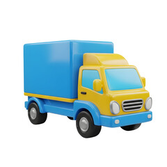Delivery Truck 3D Render with Transparent Background