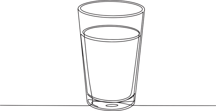Minimalist illustration of a glass filled with rice milk on whit