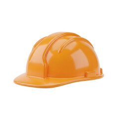 Orange Construction Hard Hat on Transparent Background