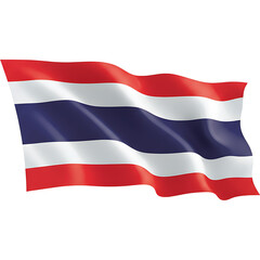 Waving National Flag of Thailand