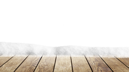 a winter Christmas background with snow on the wood.