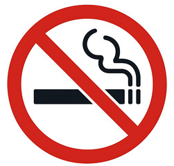 No smoking sign animation in a white background