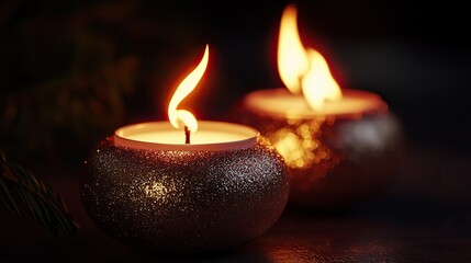 burning candle in the dark