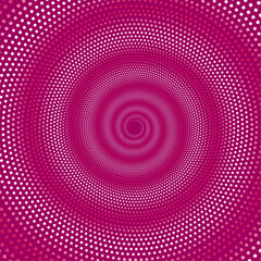 Pink and white dotted spiral vortex background