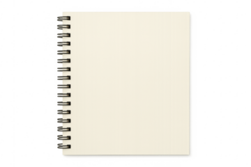 Blank coiled notebook displaying empty page planning