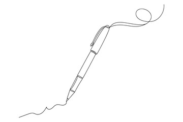 Line Drawing of Ballpoint Pen,
Continuous Line Drawing of Ballpoint Pen,
Elegant Black Line Art on White Background