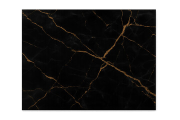 Black marble texture with golden cracks and veins