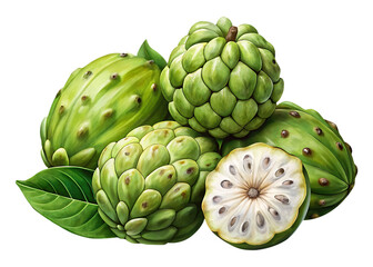 Obraz premium Exotic Noni Fruit Still Life with Cross Section Showing Seed Pods