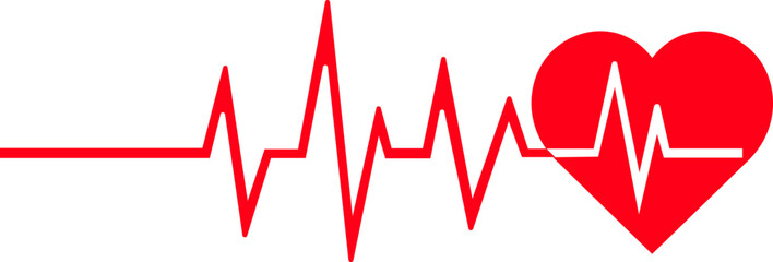 Red heartbeat line symbol, cardiology, medical pulse, healthcare clipart , health monitoring, digital heartbeat graphics, vector illustration !