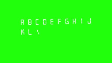  Digital Alphabet letter sign animation on green background,with white digital font alphabet letter, animated alphabet letter with alpha channel in 4k. - Powered by Adobe