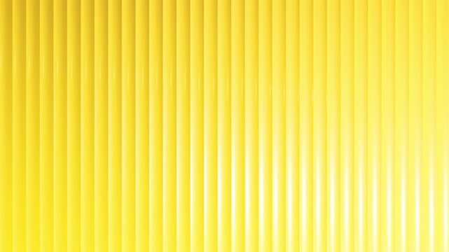 Abstract bright yellow background with vertical ribbed texture and light reflections | 4k abstract backgrounds | 4k video backgrounds